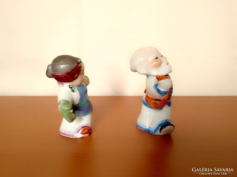 Old antique Russian ?Craftsman hand painted porcelain figure statue dancing couple folk costume rare nipp