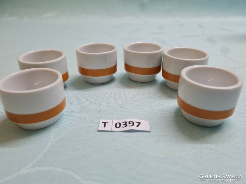 T0397 lowland orange striped cup set 6 pcs