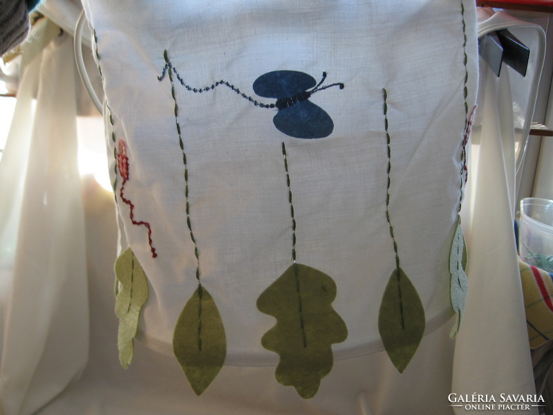 Ikea children's ceiling lamp on natural embroidered canvas