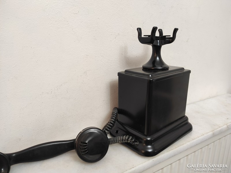 Antique telephone desk black metal crank device 727