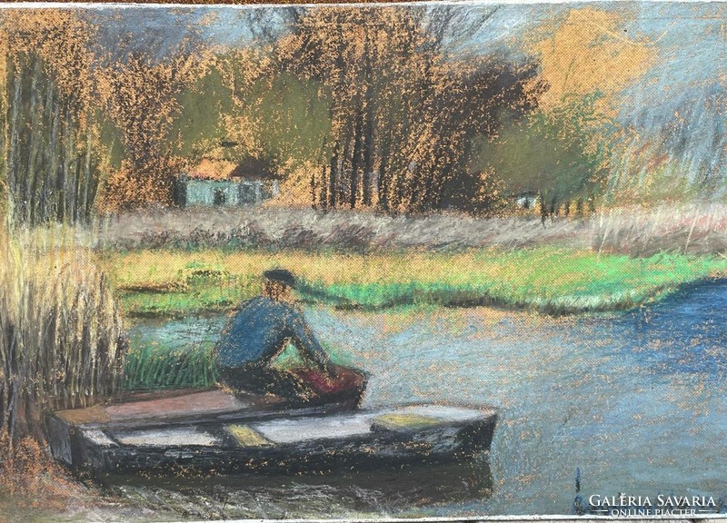 Sóstó spring scene painting