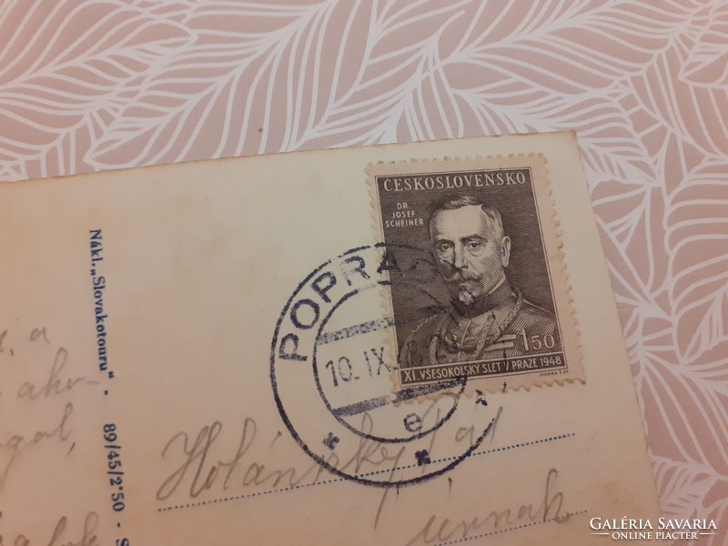 Régi képeslap 1948 Poprad fotó levelezőlap