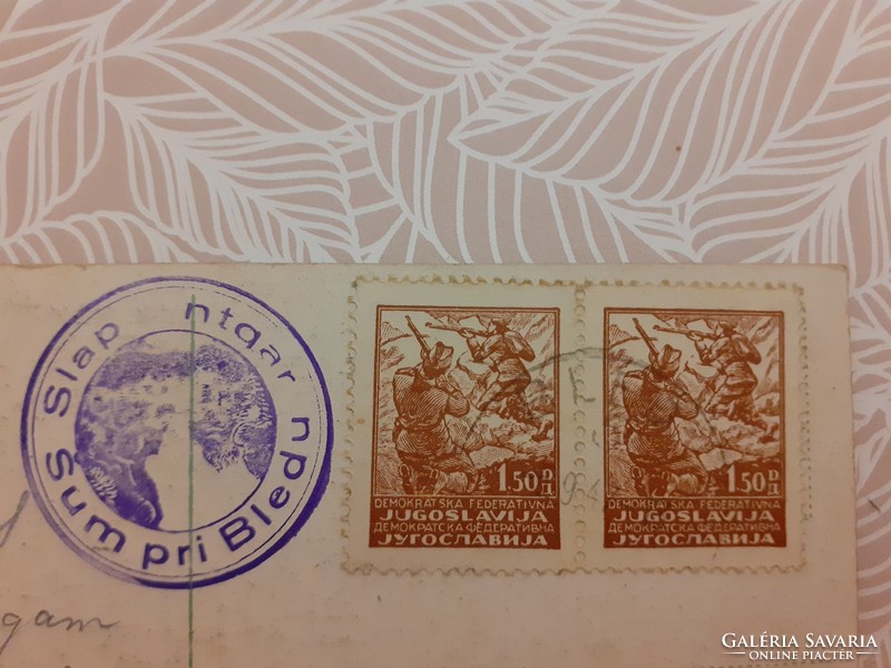 Régi képeslap 1947 Luknja fotó levelezőlap