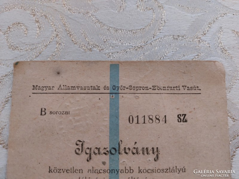 Old document 1949 railway ID Hungarian state railways