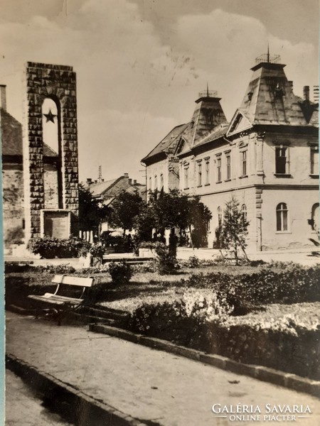 Old postcard beaded Soviet monument photo postcard