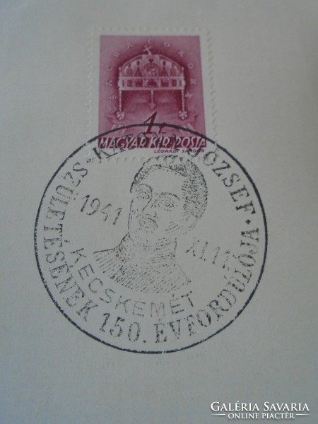 ZA411.37  Alkalmi bélyegzés  KATONA JÓZSEF  Kecskemét 1941