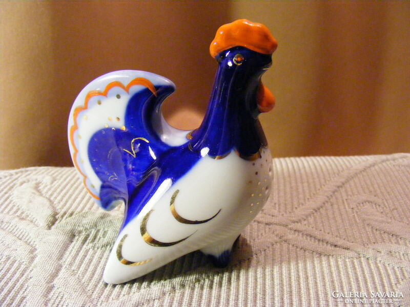 Russian Lomonosov porcelain rooster salt shaker