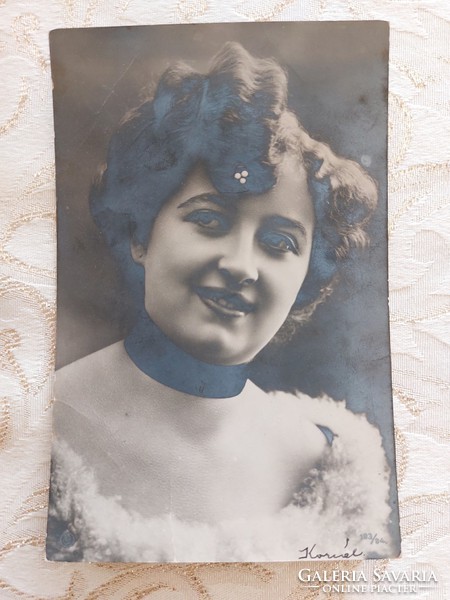 Old postcard 1907 female photo postcard