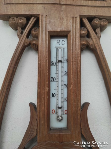 Antik szecesszió jugendstil fali hőmérős barométer nem működő 603
