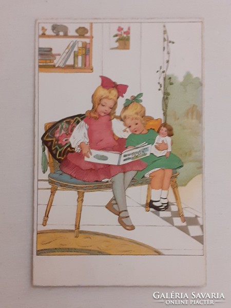 Régi képeslap 1942 levelezőlap gyerekek kislányok