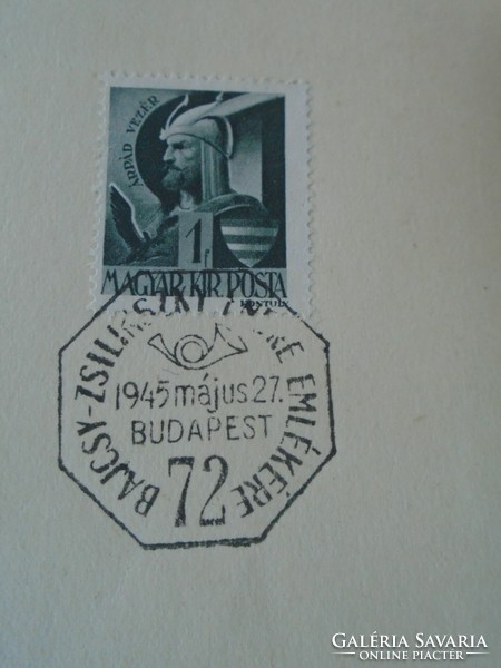 ZA412.3  Alkalmi bélyegzés  - Emlékbélyegzés Bajcsy-Zsilinszky Endre emlékére - Budapest 4 -1945