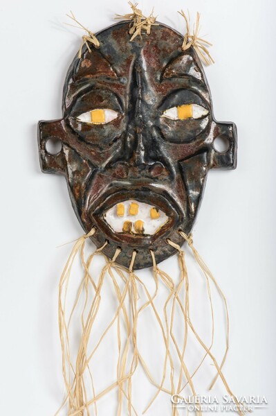 Bokros Julia brutalist pyrogranite ceramic wall decoration - mask