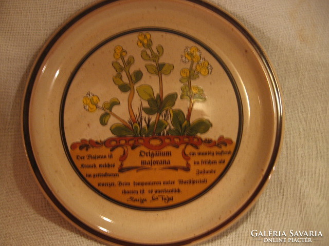 Collector botanical herb marjoram milk design plate