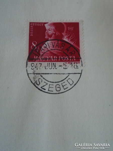 ZA413.26   Alkalmi bélyegzés-  IPARI VÁSÁR  SZEGED  1947