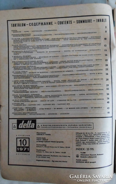 Delta – tudományos-technikai magazin (régi újság születésnapra, 1971, 1972; folyóirat, havilap)