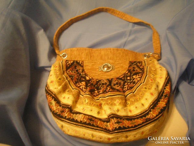 N2 theater + film-rich gold thread woven velvet custom needlework shoulder bag rarity 40 x 35 cm