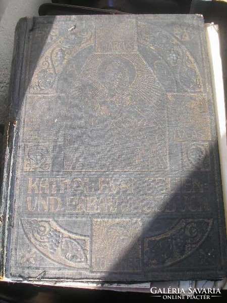 U9 Antik,1910-es vallástörténeti gót betűs könyv ritkaság 669 oldalon 2816 gr a súlya