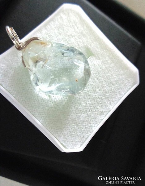 Topaz small mineral pendant and chain