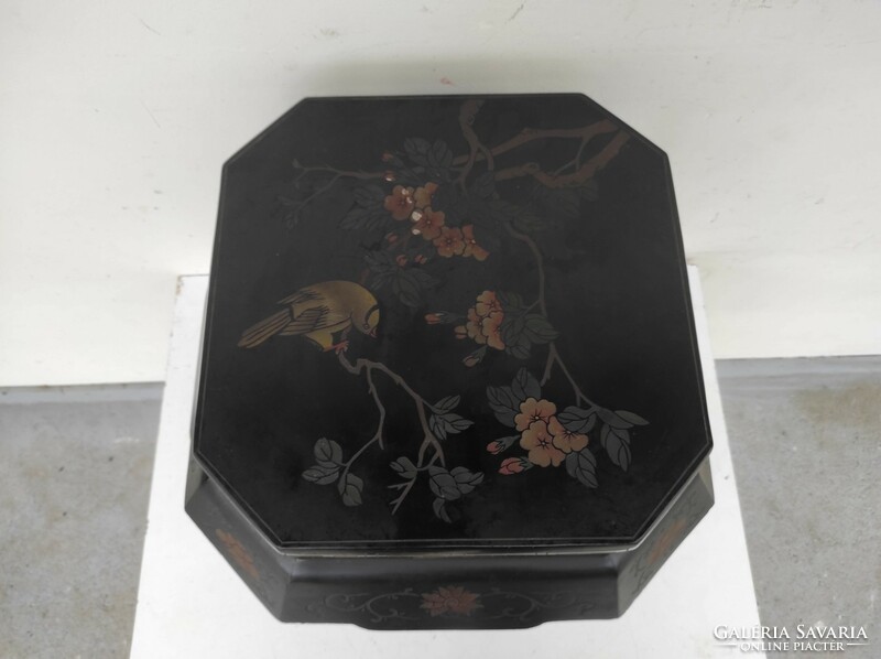 Antik kínai bútor asztal dúsan faragott márványlapos kaspó váza tartó 619