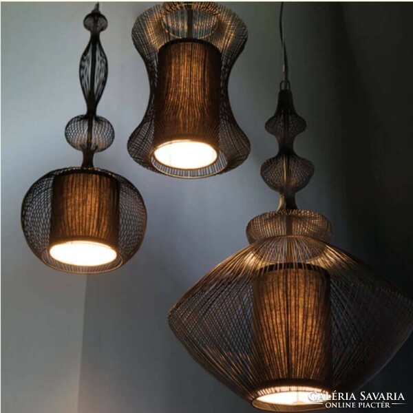 Forestier (Paris) Impertrice round black wire ceiling lamp