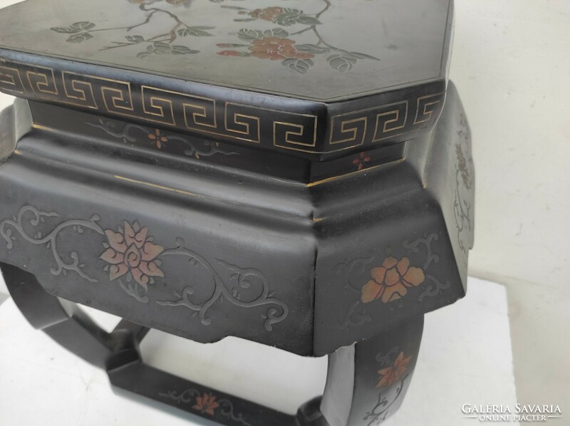 Antique Chinese furniture table ornately carved marble slab vase holder 619