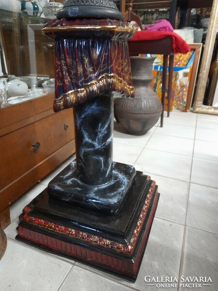 XIX. End of century eclectic majolica pedestal, statue holder, flower holder.