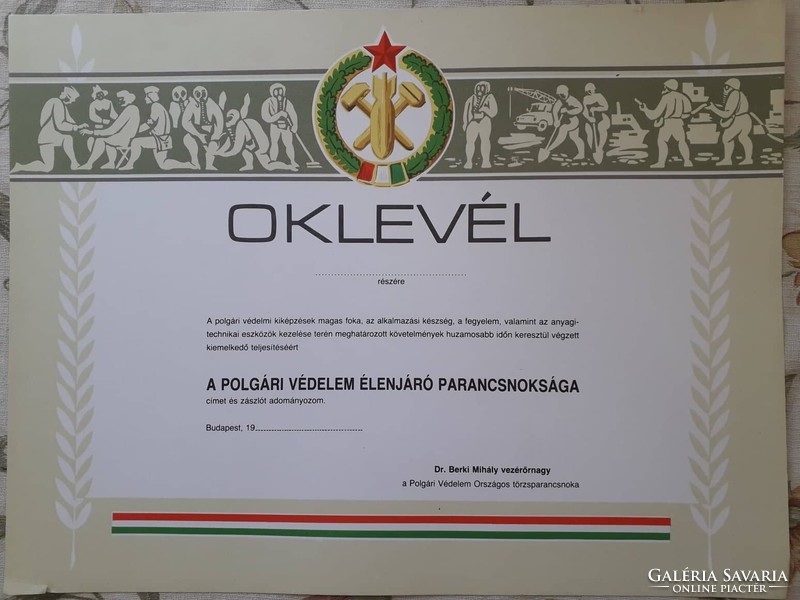 Diploma of the leading command of the civil defense
