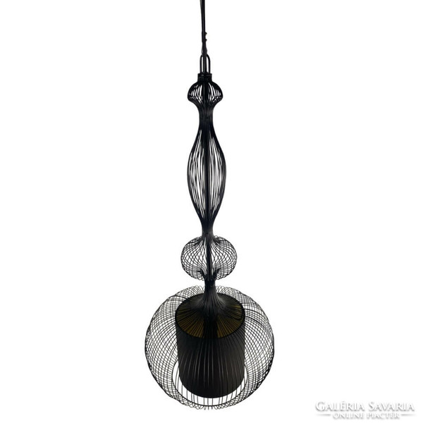 Forestier (Paris) Impertrice round black wire ceiling lamp