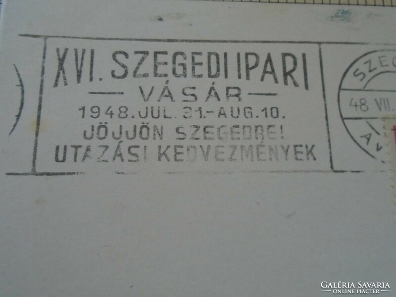 ZA414.37  Alkalmi bélyegzés- Szeged - Szegedi Ipari Vásár 1948