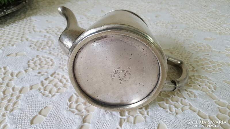 Old, silver-plated hotel coffee and tea pot, jug