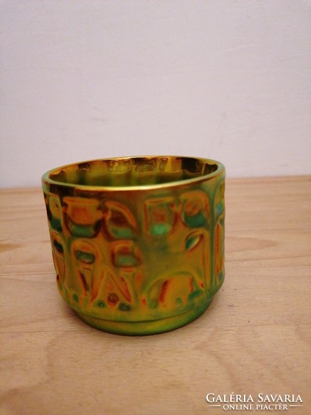 Zsolnay eosin-glazed small pot