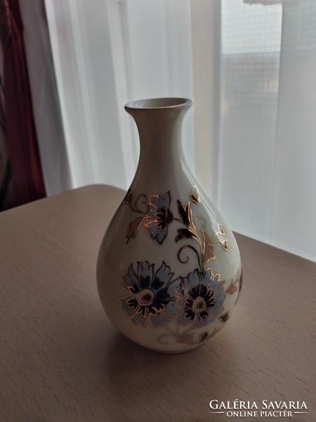 Zsolnay 11 cm small vase with cornflowers