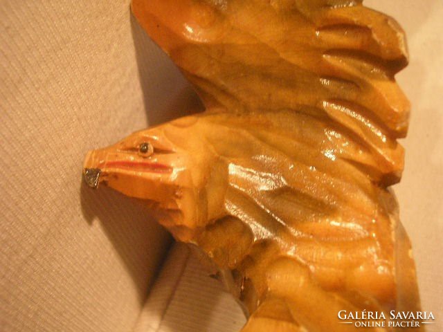 N15 antique 40-cm eagle lime carved large lacquered + painted rarity for sale