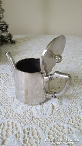 Old, silver-plated hotel coffee and tea pot, jug