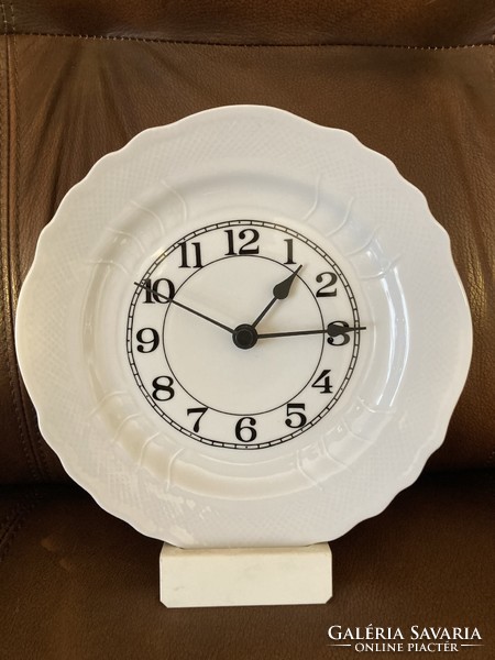 Hollóház porcelain blank 26 cm wall plate clock