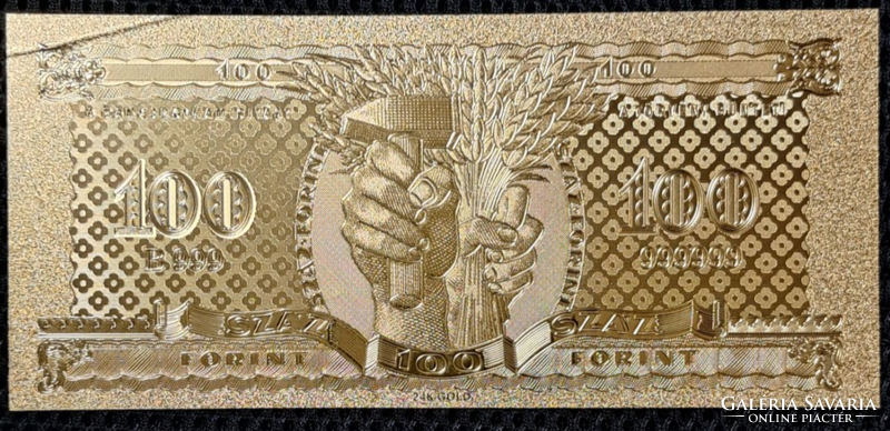 24 Karat gold-plated hundred forints / 100 forints (1946)