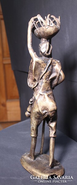Egyptian male metal statue, height 35 cm - African statue