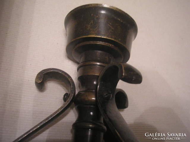 N2 artistic bronze antique heavy rare candlestick 20 cm 3 feet