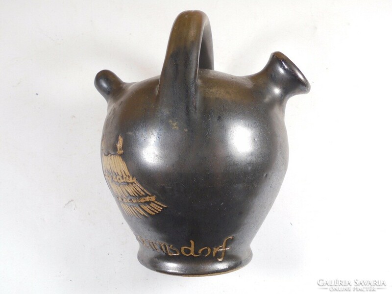 Old retro marked Austrian ceramic jug jug-bad-tatzmannsdorf disc bath-souvenir tourist souvenir