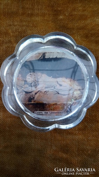 Lucerne the Dying Lion. Antique glass paperweight