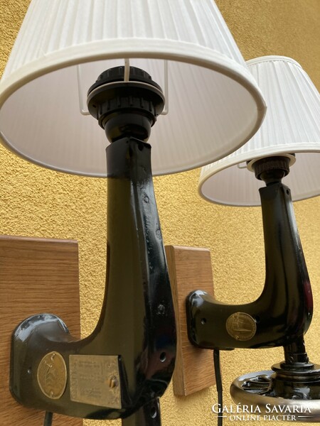 Design wall lamp made of sewing machine.