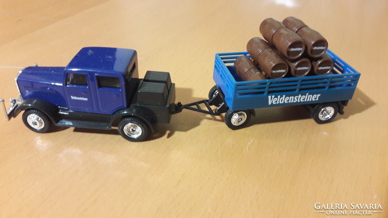 H0,1:87, truck trailer barrel model, retro toy, field table