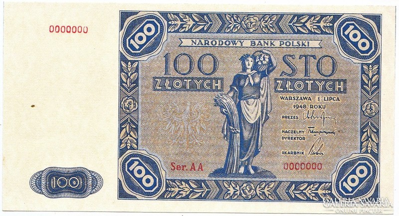 Lengyelország 100 zloty 1948 REPLIKA UNC