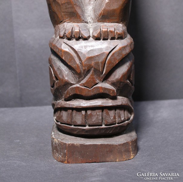 Indián totem! Abner Johnson aláírt faszobor (indián művészet, őslakos vallási tárgy, faragvány)