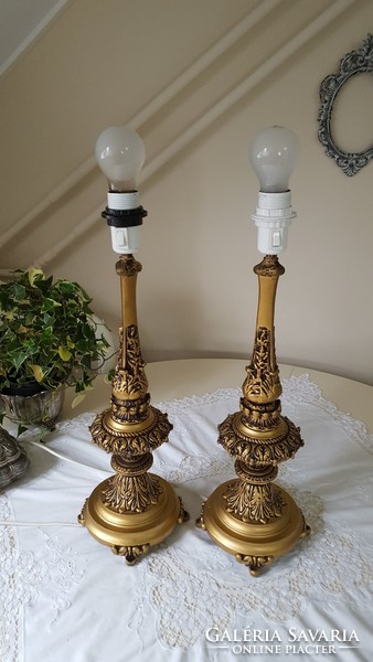 Beautiful, gilded, antique table lamp 2 pcs.