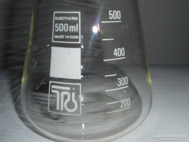 Laboratóriumi üveg kiöntő - RASOTHERM Keletnémet GDR 500 ml - kb. 1970-es évekből