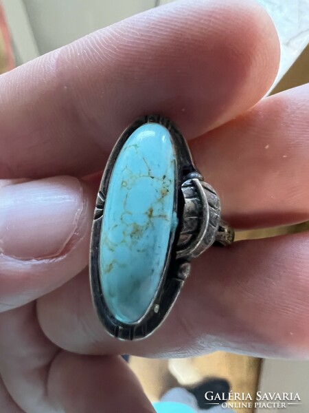 Turquoise mexico silver ring