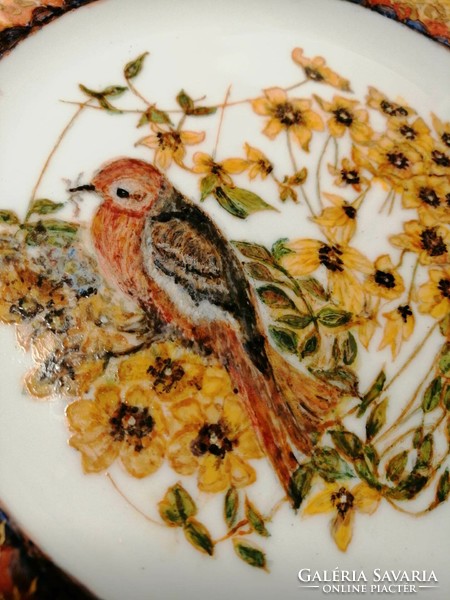 Handmade, individually painted, Seltmann Weiden bird bowl