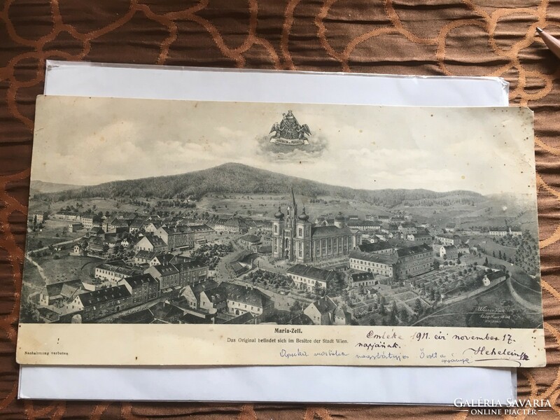 Maria-zell panoramic sheet 27x14 cm 1911