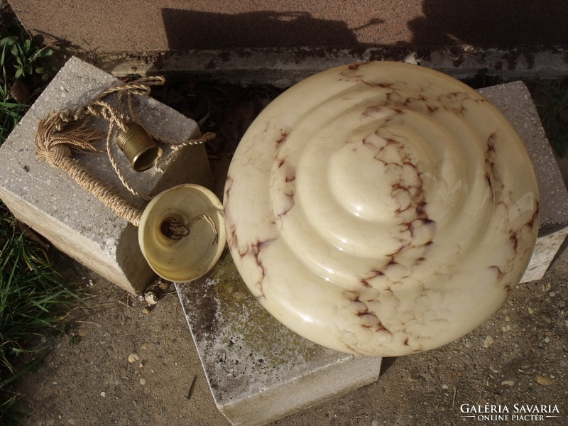 With the reception in Balatonszárszó! - Antique glass marble patterned ceiling lamp - 34cm